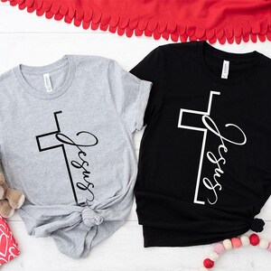 Jesus T-shirt, Christian Shirt, Vertical Cross Shirt, Christian Gift, Jesus Cross T-shirt, Religious Shirt, Inspirational Christian Shirt image 3