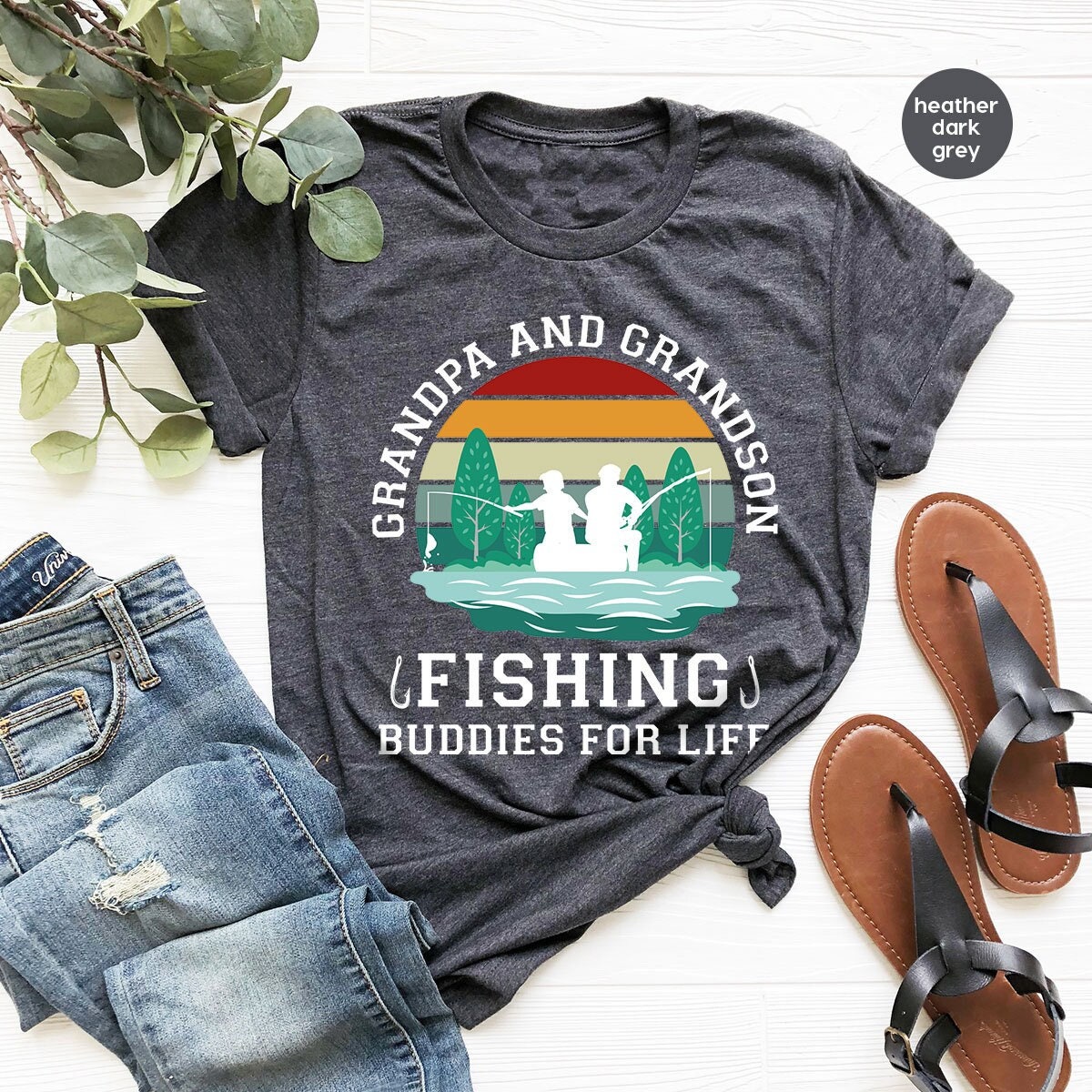 Grandpa and Grandson Fishing Buddies for Life Shirt, Matching Fishing Shirt,  Fathers Day Gift, Gift For Grandpa, Fishing Grandpa Shirt - Kiwi Picks Tees