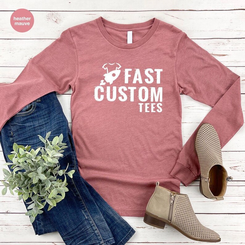Custom Long-Sleeve Shirt, Unisex Custom Shirts for Men, Custom Name Long Sleeve Shirt, Custom Text Shirt, Personalized Long Sleeve Gifts image 5