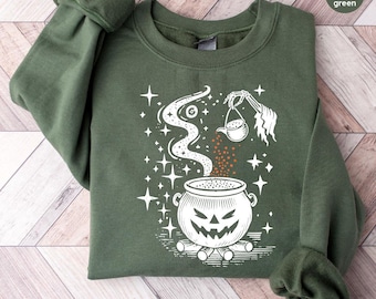 Halloween Spell Sweatshirt, Cute Halloween Sweatshirt, Halloween Witch Hoodie, Halloween Sweater, Halloween Pumpkin Spell Longsleeve