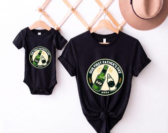 Our First Father's Day 2026 T-Shirt, New Daddy Shirt, Family Matching Tee, New Father Tees Gift, Cute Gift For Parents, New Parent Gift