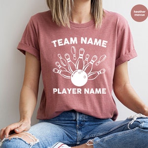 Camisetas de boliche personalizadas, presentes de boliche personalizados, moletons de boliche, camisetas de boliche infantis, camisetas personalizadas com o nome do jogador da equipe imagem 9