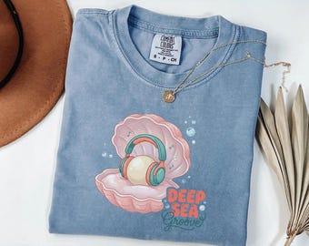 Comfort Colors® Deep Sea Shirt for Music Lovers, Kawaii Ocean Theme Summer Tee, Deep Sea Unisex Tank Top