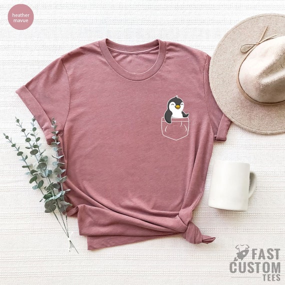 Penguin Shirt, Penguin Gift, Animal Lover, Pocket Penguin Shirt, Penguin Lover Gift, Penguin Toddler, Penguin Baby Clothes, Shirts for Women