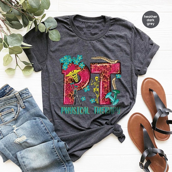 Physical Therapy Shirt, Floral Terapist Clothes, Funny Skeleton