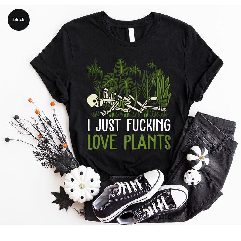 Funny Plant Shirt, Skeleton Plant T-Shirt, Gardening Gifts, Gardener Clothing, Plants Graphic Tees for Women, Plant Gifts, Gifts for Her image 1