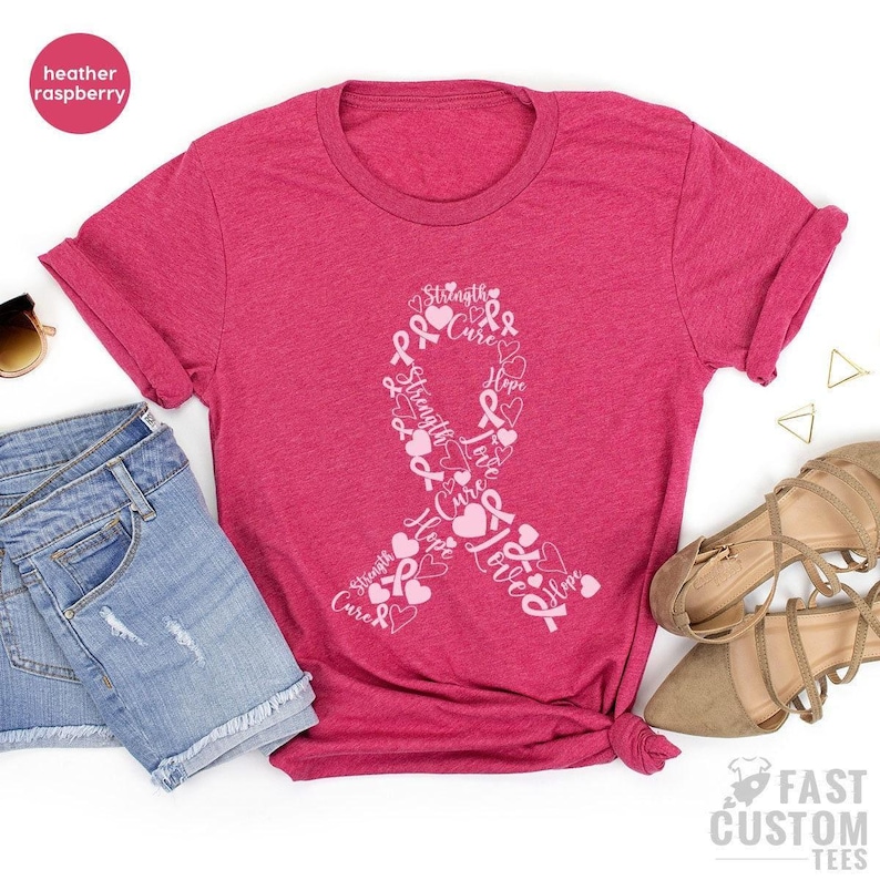 Cancer T Shirt, Cancer Warrior T-Shirt, Breast Cancer Shirt, Stronger Than Cancer, Cancer Survivor T-Shirt, Cancer Tee, Cancer Awareness Tee Heather Raspberry