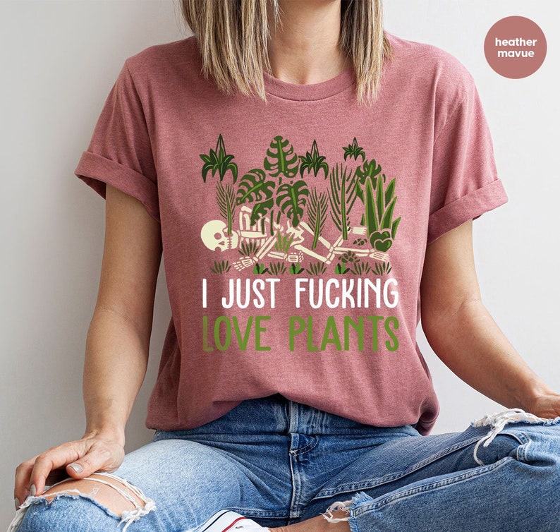 Funny Plant Shirt, Skeleton Plant T-Shirt, Gardening Gifts, Gardener Clothing, Plants Graphic Tees for Women, Plant Gifts, Gifts for Her image 2
