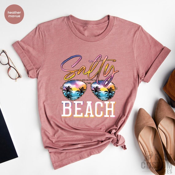 Salty Beach Shirt, Summer Shirt, Beach Party T-Shirt, Summer Vibes Shirt For Women, Palm Tshirt, Beach T Shirt