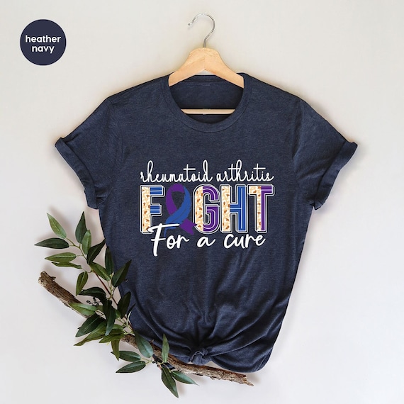Rheumatoid Arthritis Shirt, Awareness Ribbon Graphic Tees, Family Support Clothing, Gifts for Warrior, Rheumatoid Arthritis Survivor Outfit