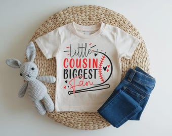 Little Cousin Biggest Fan Kids Shirt, Baseball Lover Youth Shirt, Family Game Day Tee, Sports Fan Gift, Cousin Matching Outfit