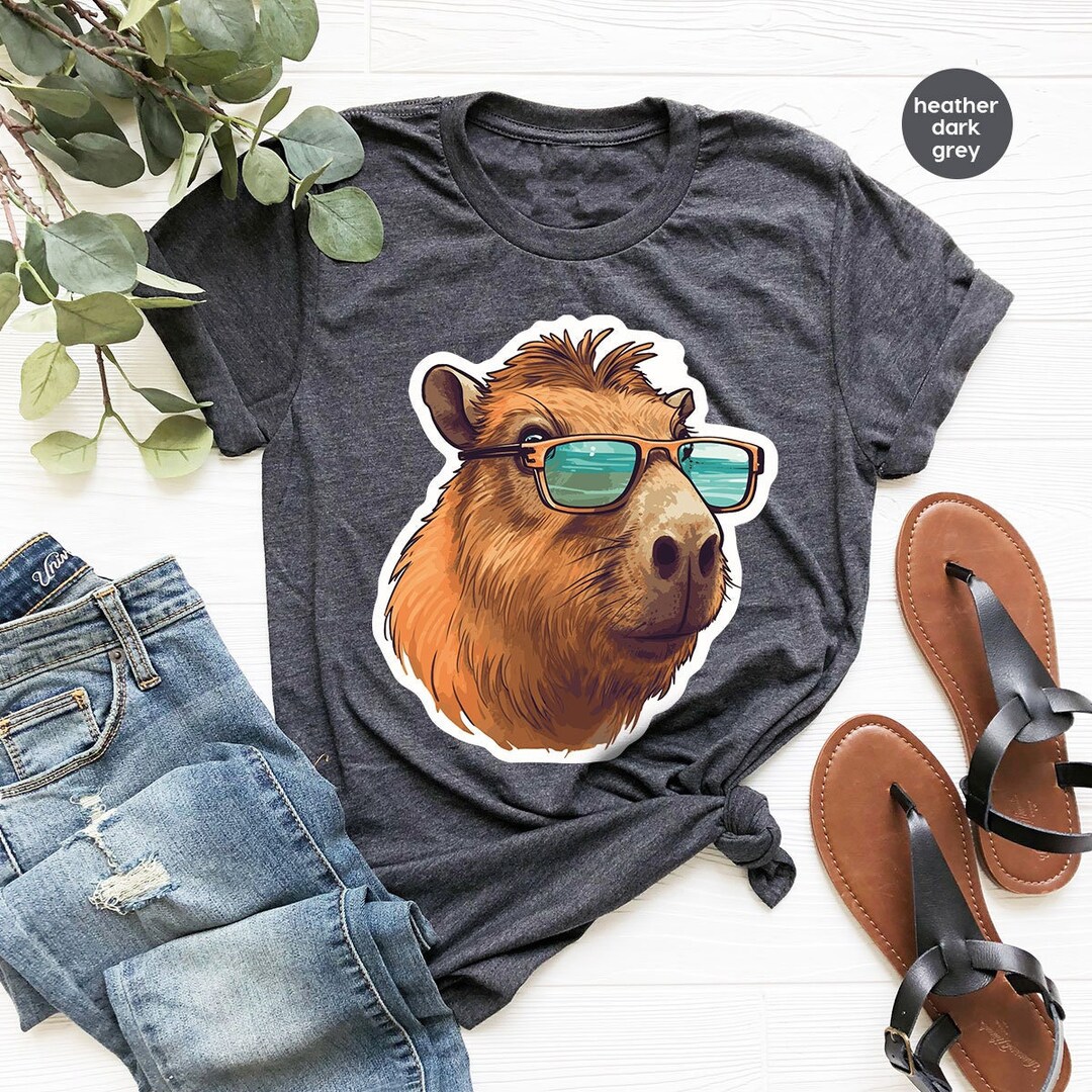 Funny Capybara Shirt Beach Graphic Tees Summer Gifts Cute - Etsy