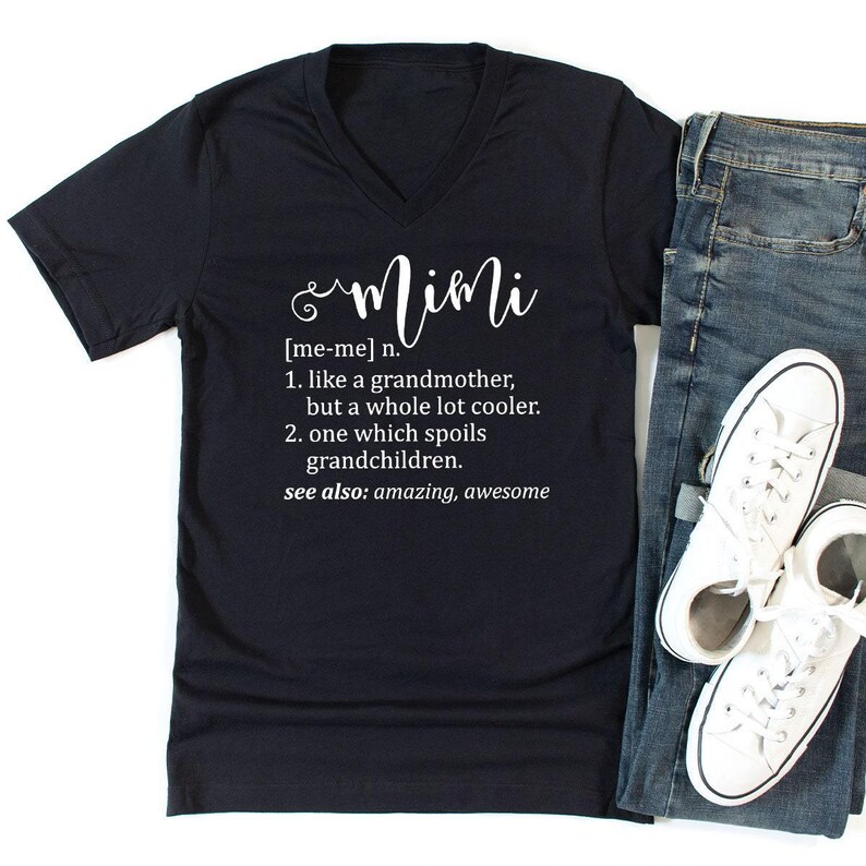 Mimi Definition V-neck Shirt, Mimi Shirt, Grandma Shirt, Funny Granny Shirt, Grandmother Shirt, Mother's Day, Grandmother Gift Idea for Mimi zdjęcie 3