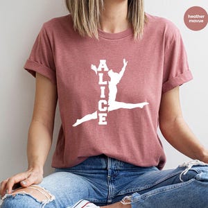 Customized Gymnastics Shirts, Cool Personalized Graphic Tees, Trendy Birthday Gift, Gymnastic TShirt, Gymnastics Mom Outfit, Sports Clothing afbeelding 1