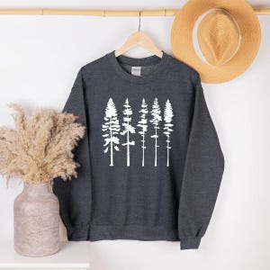 Pine Tree Sweatshirt, Hiking Sweatshirt, Camping Sweatshirt, Outdoors Adventure Shirt, Forest Sweatshirt Gift, Nature Sweatshirt for Women image 1