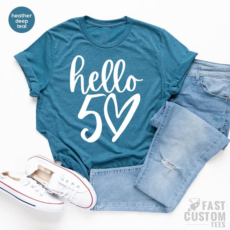 50th Birthday Shirt, Hello 50 TShirt, Fifty Years Old Gift, Hello Fifty Shirt, 50 Years Old Shirt, Birthday T Shirt, 50th Birthday Gift image 3
