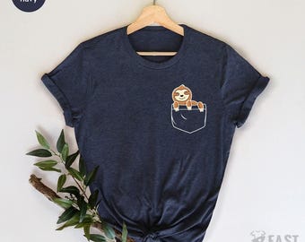 Sloth Gifts, Sloth Shirt, Pocket Sloth Shirt, Sloth Gift, Shirts for Women, Sloth Birthday, Sloth Baby Shower, Pocket Sloth Toddler Tee