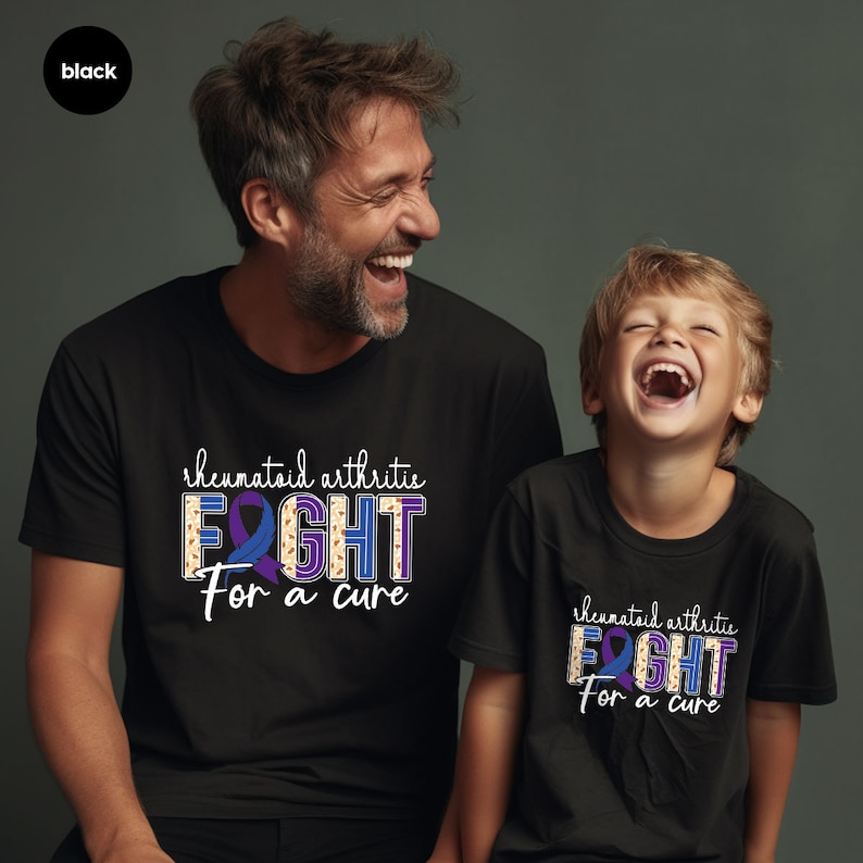 Rheumatoid Arthritis Shirt, Awareness Ribbon Graphic Tees, Family Support Clothing, Gifts for Warrior, Rheumatoid Arthritis Survivor Outfit 画像 2