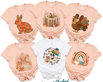 Fall Shirt, Girly Autumn Tees, Trendy Fall Sweatshirt, Thanksgiving Animal Design Kids Shirt, Cozy Design Sweatshirt