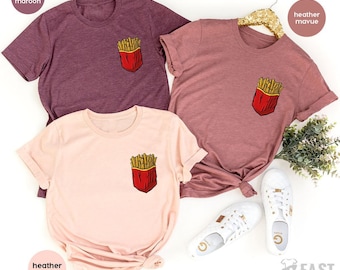 Potato Chips Shirt, French Fries Shirt, Funny Pocket Print Shirt, Food Lover T Shirt, Foodie TShirt, Fast Food T-Shirt