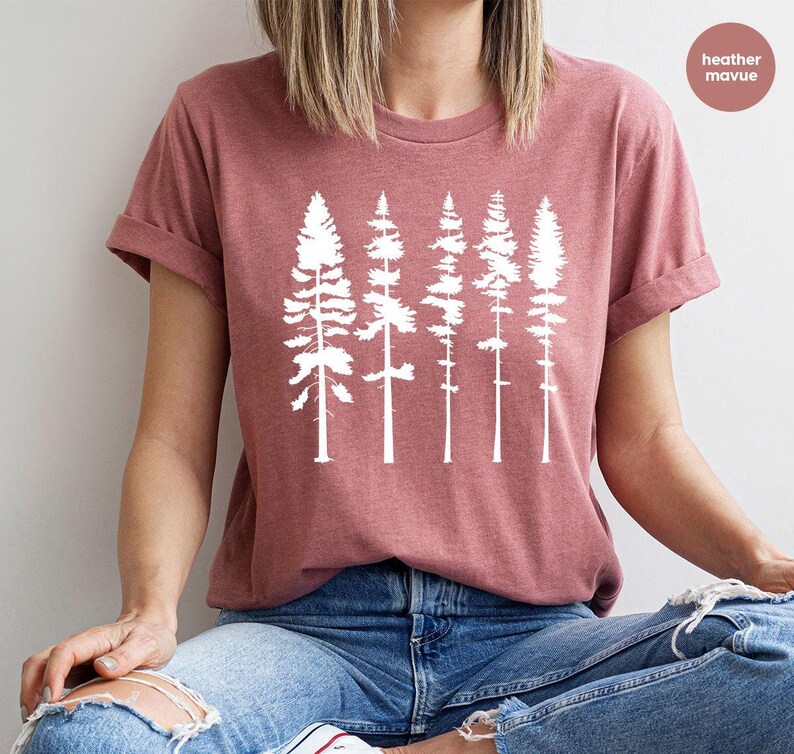 Pine Tree Shirt, Pine Tree T Shirt, Camping Shirt, Hiking Shirt, Adventure Shirts, Nature Lover Gift, Outdoors Shirt image 2