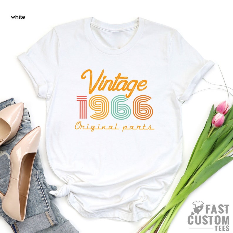 60-årsdagströja, vintage-T-shirt, vintage 1966-tröja, 60-årsdagspresent för kvinnor, 60-årsdagströja herr, retroskjorta, vintageskjortor bild 4