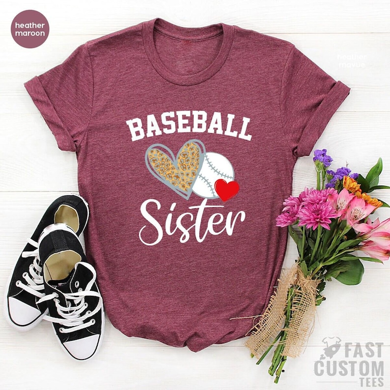 Baseball Sister Shirt, Softball Sister Shirt, Baseball Sister T-Shirt, Baseball Fan Sister Shirt, Baseball Little Sister, Baseball Lover Tee image 2