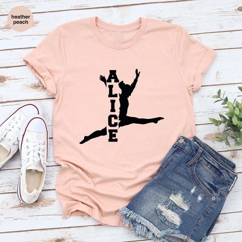 Customized Gymnastics Shirts, Cool Personalized Graphic Tees, Trendy Birthday Gift, Gymnastic TShirt, Gymnastics Mom Outfit, Sports Clothing afbeelding 2