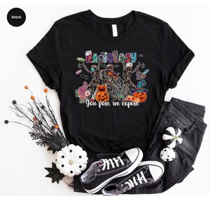 Radiology You Pose We Expose Halloween Tshirts, Funny Halloween Skeleton Pumpkins Shirt, Radiology Technician Graphic Tees for Radiologist image 4