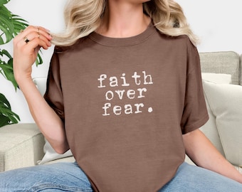Comfort Colors® Bold Religious Statement Shirt, Christian Typewriter Graphic Tee for Worship, Minimal Church Outfit