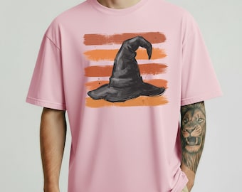 Vintage Witch Hat Halloween Shirt, Mystical Grunge Design for Fantasy Lovers, Cute Creepy Apparel, Witchcraft Art Shirt