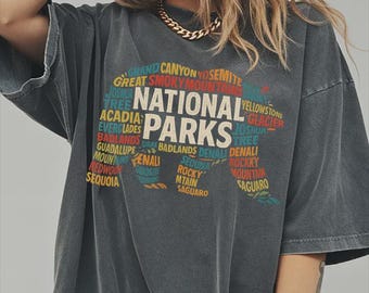 Comfort Colors® National Parks Bear Shirt, Vintage Wildlife Tee, Mountain Adventure Shirt, Yellowstone Camping Shirt, Nature Lover Gift