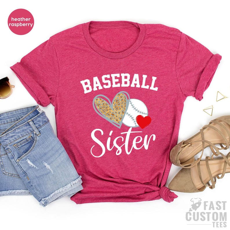 Baseball Sister Shirt, Softball Sister Shirt, Baseball Sister T-Shirt, Baseball Fan Sister Shirt, Baseball Little Sister, Baseball Lover Tee image 7