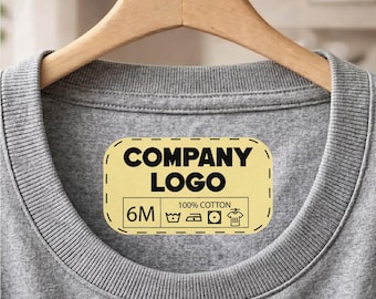 Logo Shirt, Custom Tagless Brand Label, Professional Business Tee, Back Neck Logo Print, Personalized Small Business Apparel