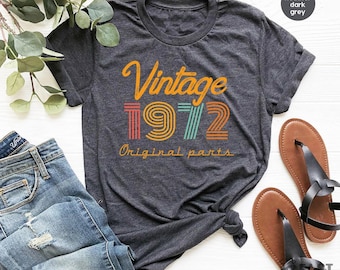 54th Birthday Shirt, Vintage T Shirt, Vintage 1972 Shirt, 54th Birthday Gift for Women, 54th Birthday Shirt Men, Retro Shirt, Vintage Shirts