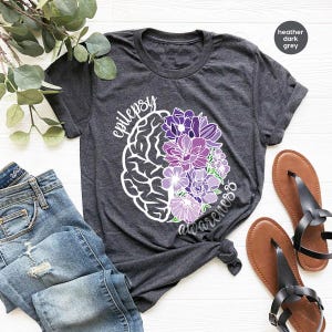 Epilepsy Awareness Crewneck Sweatshirt, Neurodiversity T-Shirt, Epilepsy Gift, Motivational Tee, Epilepsy Mom Shirt, Purple Ribbon Tee image 3