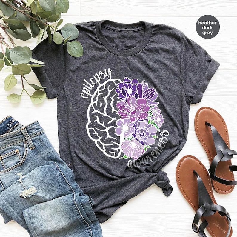 Epilepsy Awareness Crewneck Sweatshirt, Neurodiversity T-Shirt, Epilepsy Gift, Motivational Tee, Epilepsy Mom Shirt, Purple Ribbon Tee image 3