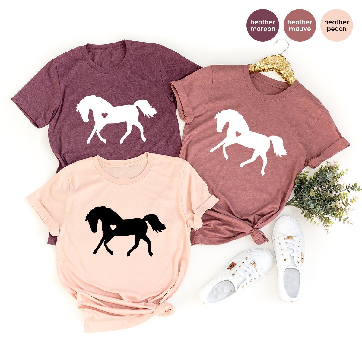 Horse Lover Shirt Horse Lover T Shirt Horse With Heart Tee Etsy