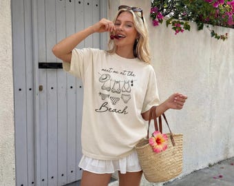 Comfort Colors® Coastal Beach Summer Shirt, Tropical Vacation Apparel, Boho Seaside Graphic Shirt for Beach Lovers, Unisex Tank Top Shirt