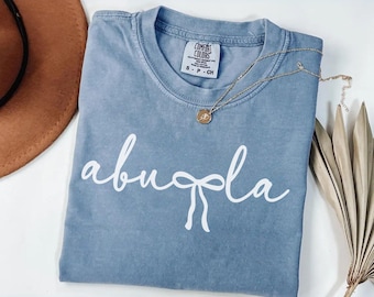 Comfort Colors® Cute Abuela Shirt, Spanish Grandma Bow Shirt, Family Gift, Coquette Style Tee, Cute Ribbon Grandma Shirt