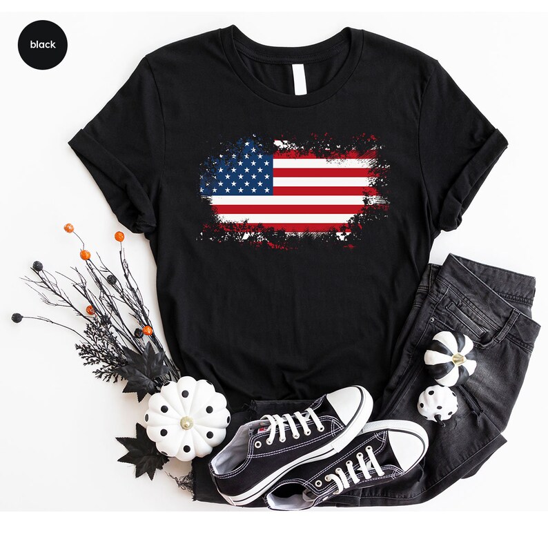 T-shirt rétro du 4 juillet, T-shirt drapeau américain, T-shirts graphiques carte des États-Unis, T-shirts patriotiques vintage, Cadeau pour grand-père, Tenue pour le Memorial Day, T-shirt pour vétéran image 2