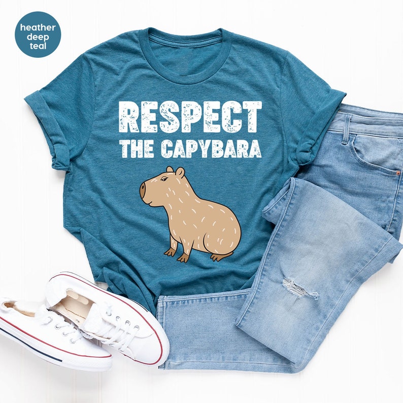 Vintage Capybara Shirt, Capybara Clothing, Capybara T-Shirt, Capybara Crewneck Sweatshirt, Capybara Graphic Tees, Gift for Him, Gift for Her image 2