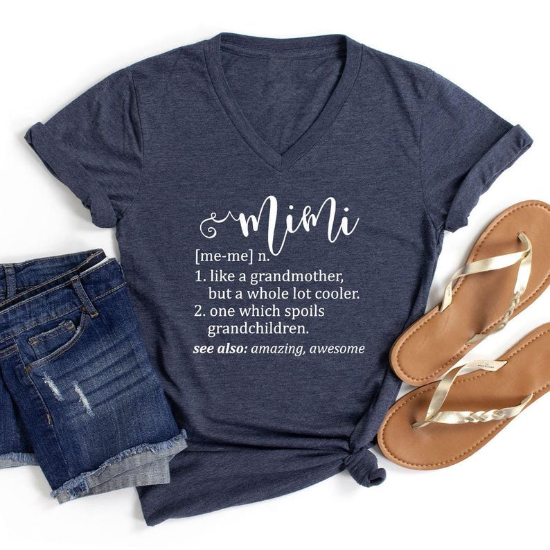 Mimi Definition V-neck Shirt, Mimi Shirt, Grandma Shirt, Funny Granny Shirt, Grandmother Shirt, Mother's Day, Grandmother Gift Idea for Mimi zdjęcie 2