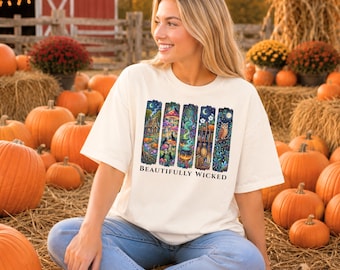 Comfort Colors® Mystical Witchcraft Halloween Shirt, Enchanted Black Cat Design for Fantasy Magic Lovers, Vintage Fall Graphic Tee