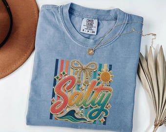 Comfort Colors® Cute Beach Knitted Look Shirt, Funny Summer Vacation Tee, Retro Nautical Rope Text, Ocean Lover Graphic Unisex Tank Top