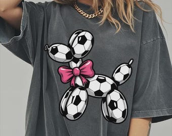 Comfort Colors® Soccer Balloon Animal Shirt, Football Lover Gift, Cute Soccer Mom Tee, Sports Fan Apparel, Youth Soccer Player Top