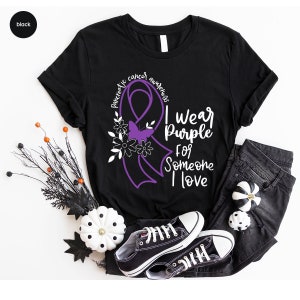 Pancreatic Cancer Awareness Shirts, Pancreatic Cancer Survivor Gifts, Pancreatic Cancer Gift, Purple Ribbon T-Shirts, Family Support Tshirts