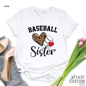 Baseball Sister Shirt, Softball Sister Shirt, Baseball Sister T-Shirt, Baseball Fan Sister Shirt, Baseball Little Sister, Baseball Lover Tee image 4