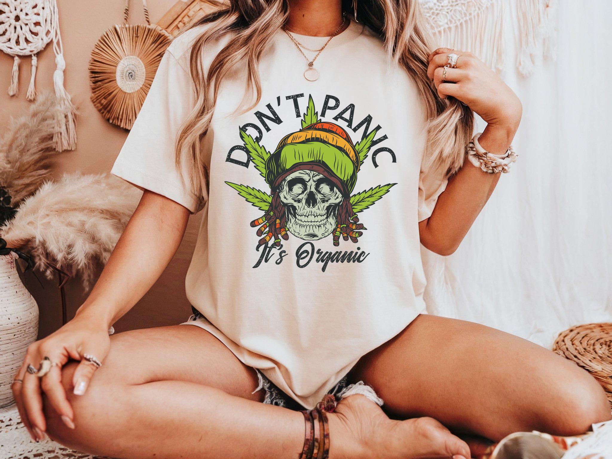 Débardeur Don't Panic It's Organic Weed - T-shirt Cannabis Amusant - Cadeau Fun Marijuana Vintage