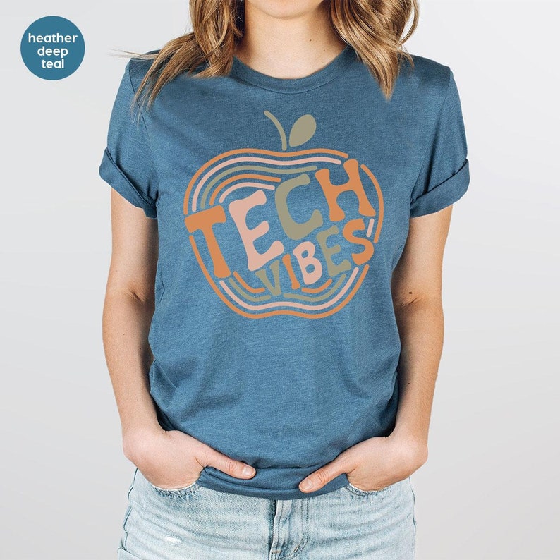 Retro Technology Teacher Shirt, Tech Technology Gifts, Graphic Tees, Teacher Appreciation Gifts, Back To School, Computer Teacher Gift image 3